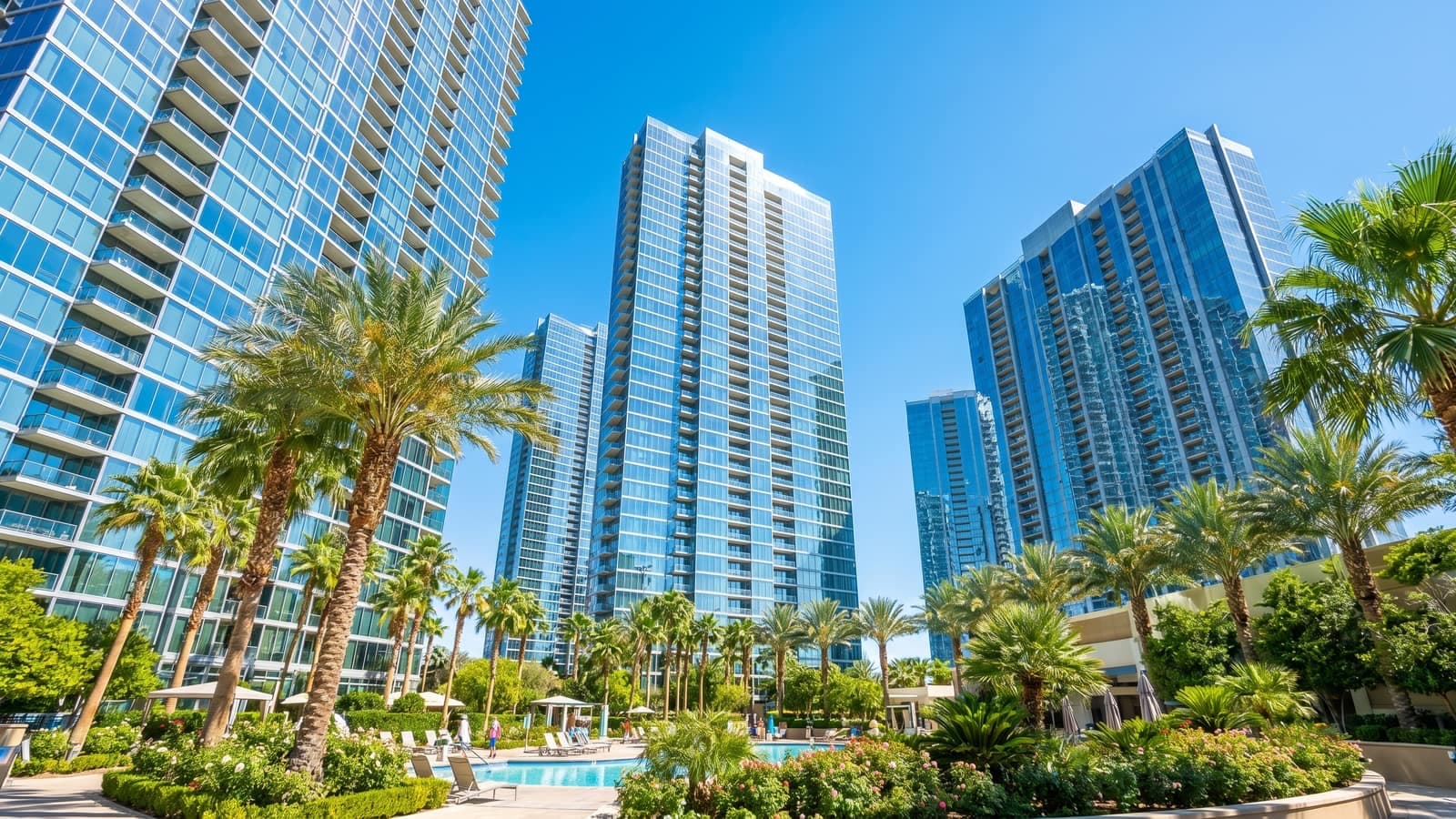 Veer Towers twin leaning luxury high-rise condominium towers at CityCenter on the Las Vegas Strip