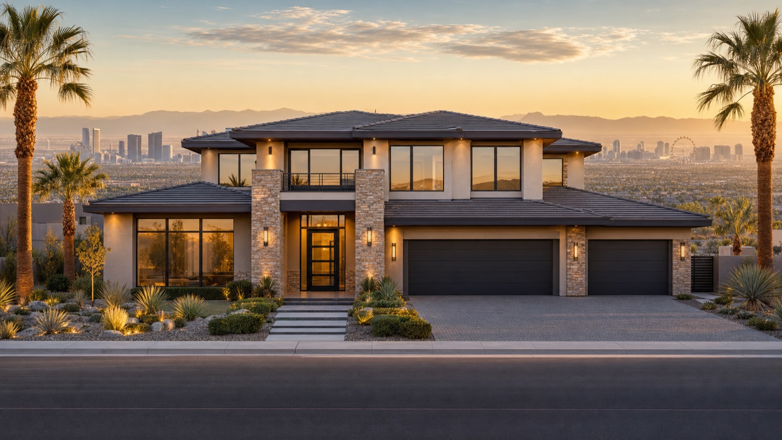 Aerial view of the Las Vegas valley with master-planned communities against the mountains, the destination for high earners leaving high-tax states